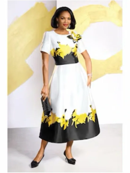 Giovanna Metallic Brocade Ruffle-Shoulder Sheath Dress-Plus - Picture 9 of 10